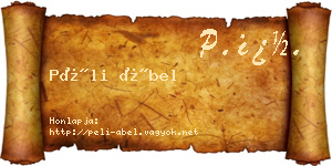 Péli Ábel névjegykártya